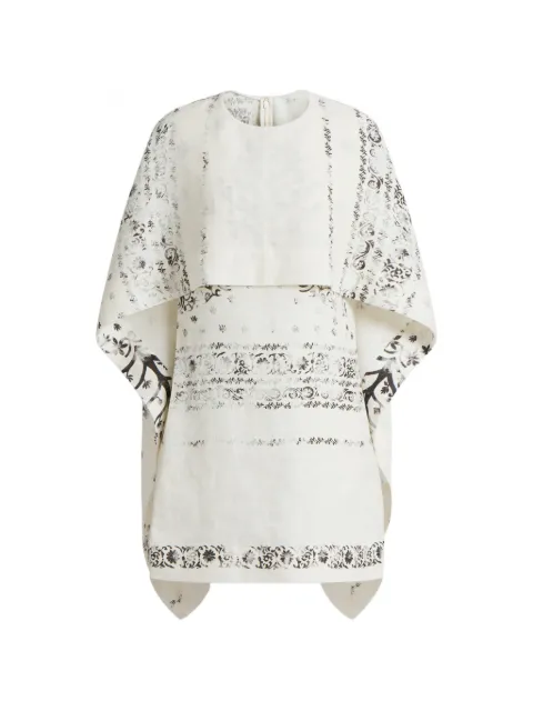 Alberta Ferretti cape-detail printed mini dress Neutrals AEF261M04540152