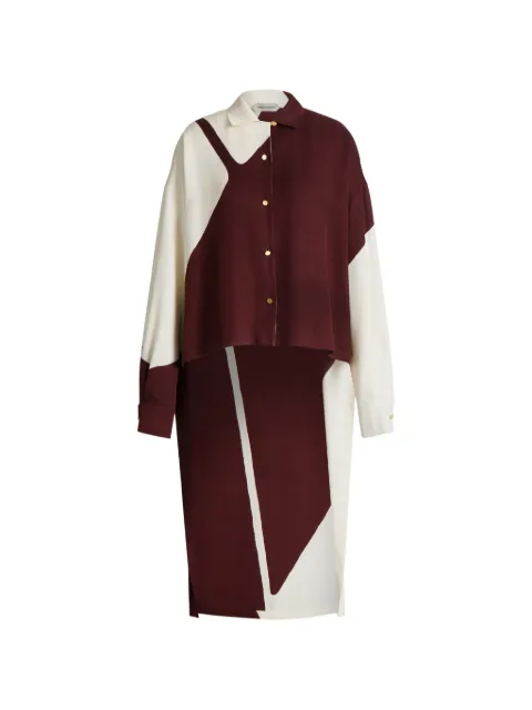 Alberta Ferretti colour-block long-sleeve shirt Brown AEF261M02220151