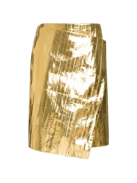 Alberta Ferretti metallic slit skirt Gold AEF261M37060191