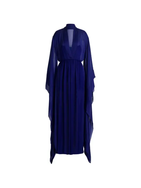 Alberta Ferretti flowing-sleeves silk maxi dress Blue AEF261M04620115
