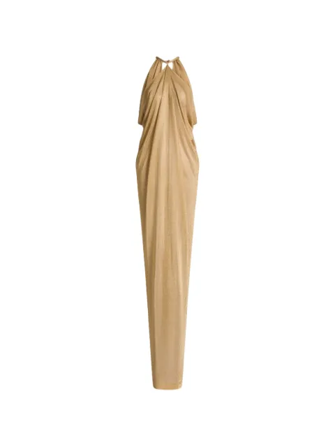 Alberta Ferretti halter-neck draped maxi dress Gold AEF261M04730125