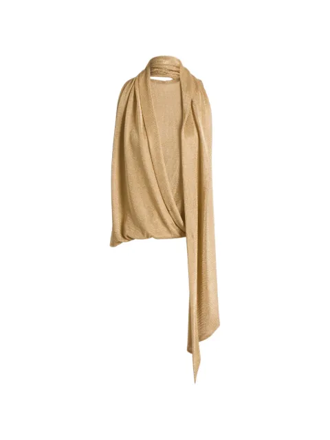 Alberta Ferretti draped sleeveless top Gold AEF261M08050125