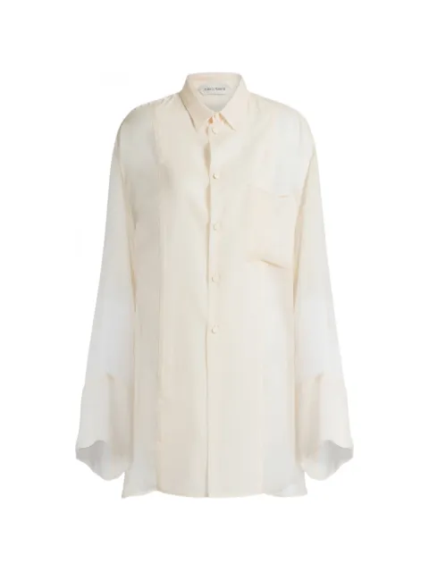 Alberta Ferretti pocket sheer shirt Neutrals AEF261M02140115