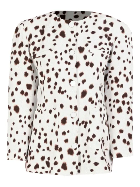Rowen Rose dalmatian-pattern button-fastening jacket White JCK402LBROWN