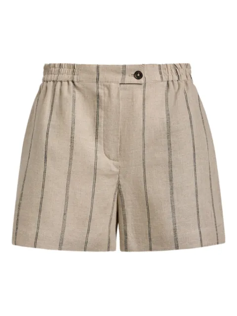 12 STOREEZ striped-pattern elasticated-waistband shorts Neutrals 132725