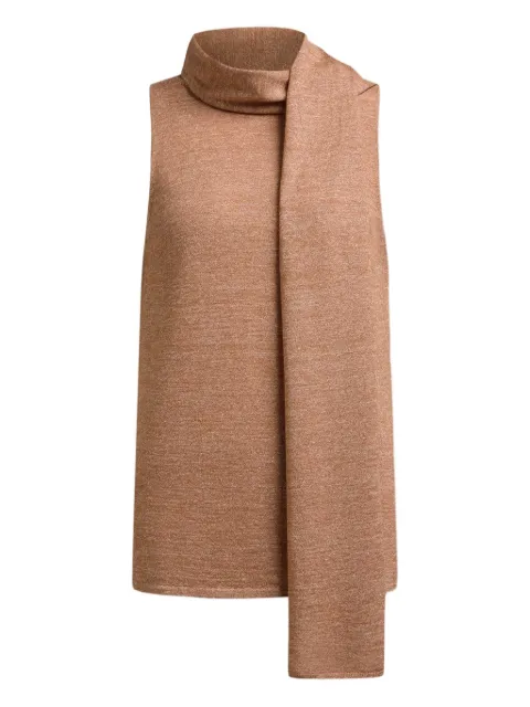 12 STOREEZ scarf sweater Brown 132218