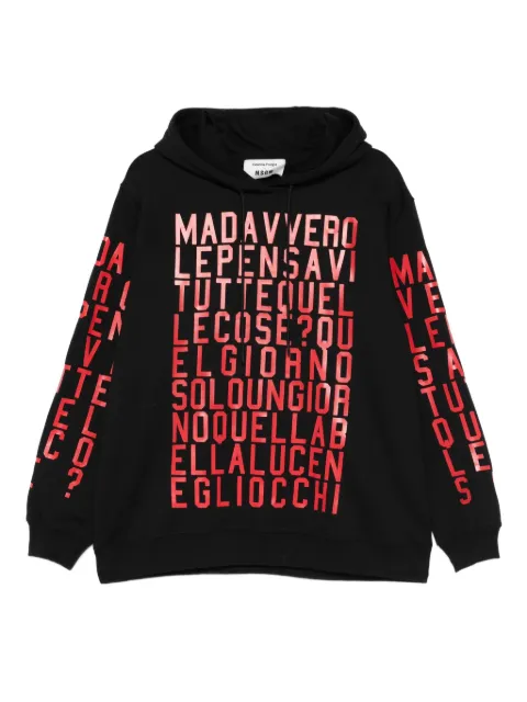 MSGM graphic-print hoodie Black 3942MDM108N257999