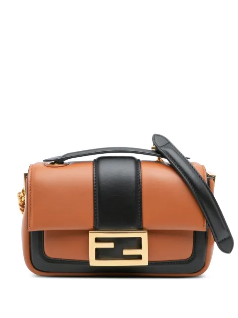 Fendi Pre-Owned 2010-2025 Mini Bicolor Nappa Apolo Chain Baguette shoulder bag Black 5J86536EEJHRTU82