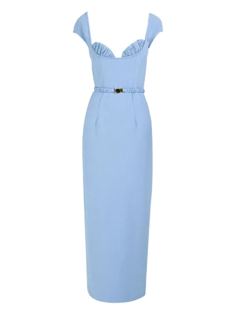 Rowen Rose bra-detail belted long dress Blue DRS4283BLUE
