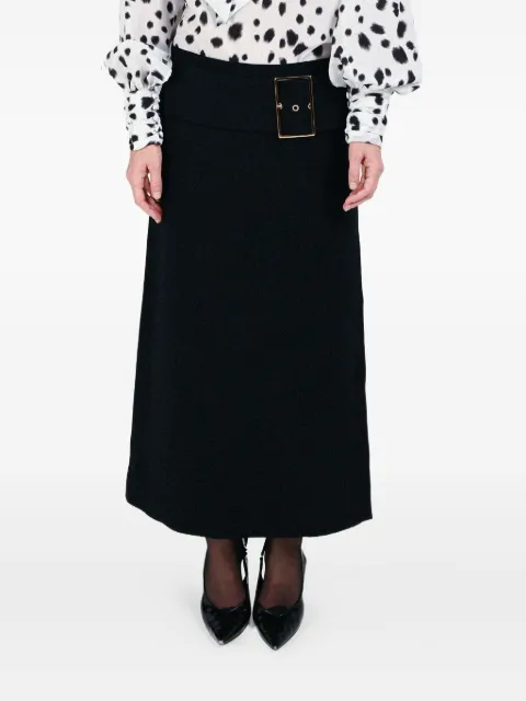 Rowen Rose low-waist buckle maxi skirt Black SKR422BLACK