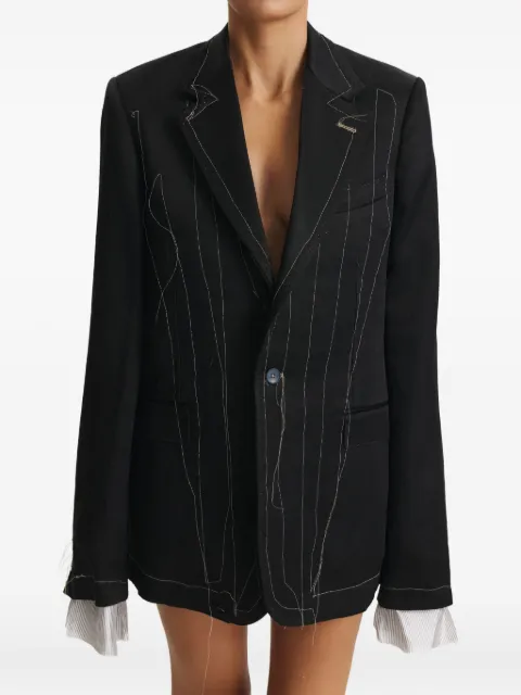 CuAnna AVVA contrast-stitching blazer Black AVVAJACKET