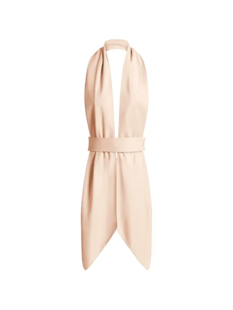 Alberta Ferretti belted halterneck top Neutrals AEF261M08040128