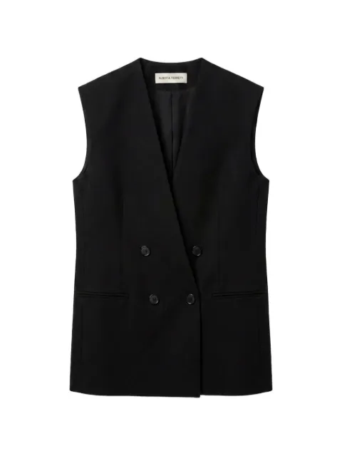 Alberta Ferretti V-neck double-breasted jacket Black AEF261M10040119