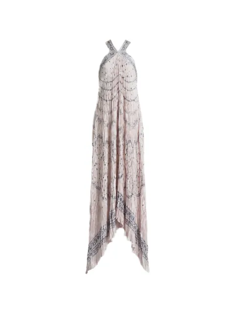 Alberta Ferretti halter-neck embellished dress Pink AEF261M04470149