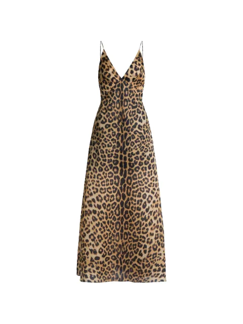 Alberta Ferretti leopard V-neck dress Brown AEF261M04740150