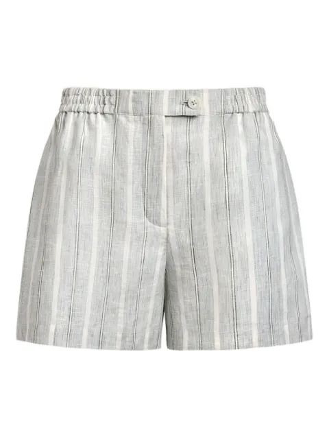 12 STOREEZ striped linen shorts Blue 132728