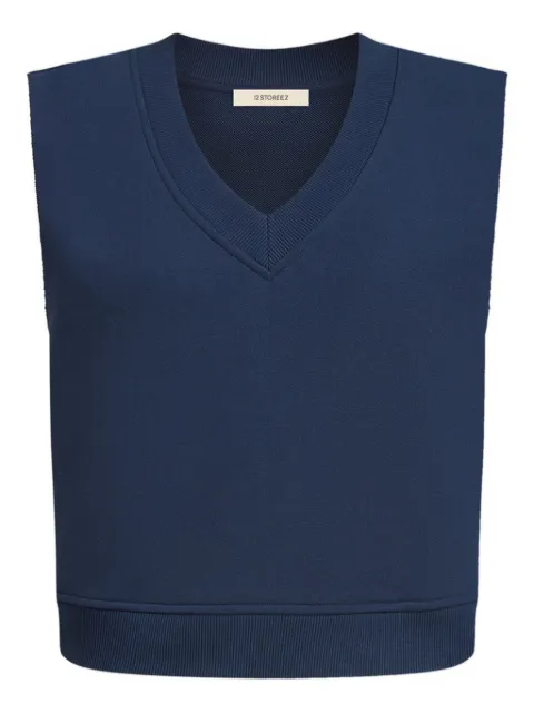 12 STOREEZ v-neck top Blue 129577