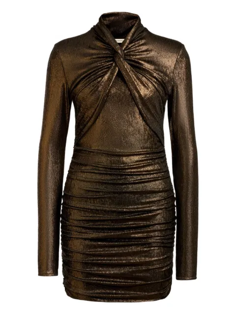 12 STOREEZ ruched mini dress Brown 129266