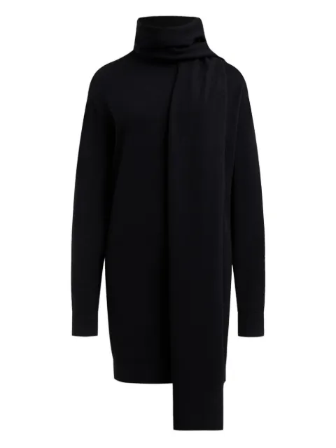 12 STOREEZ merino wool blend midi dress Black 127486