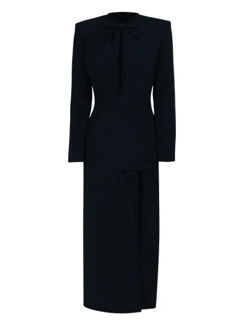 Rowen Rose bow-detail long dress Black DRS4167BLACK