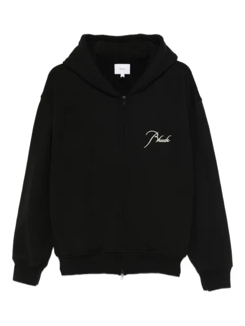 RHUDE logo-embroidered hoodie Black RHFW25HO05012