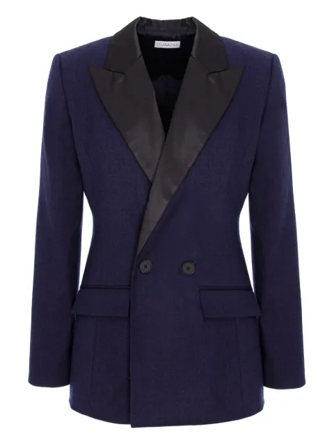 CuAnna MIDI double-breasted shawl-lapel blazer Blue MIDIJACKET