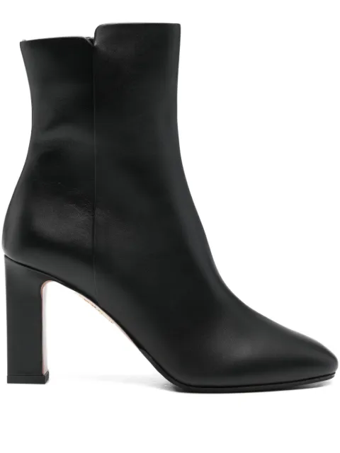 Aquazzura 80mm zipped round-toe boots Black SELMIDB4CFI000