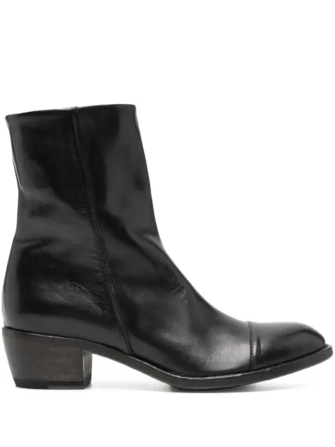 Shoto 45mm zip-fastening leather boots Black 51466
