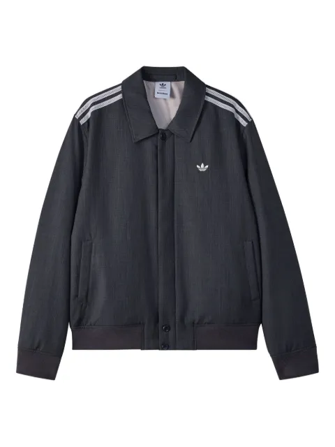 adidas x Wales Bonnner stripe-detail logo-embroidered jacket Grey KB2315