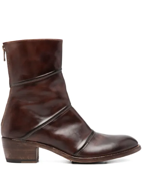 Shoto 40mm zip-fastening leather boots Brown 51467