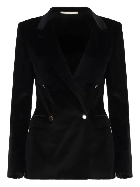 Tagliatore double-breasted velvet jacket Black JROS1DB800020