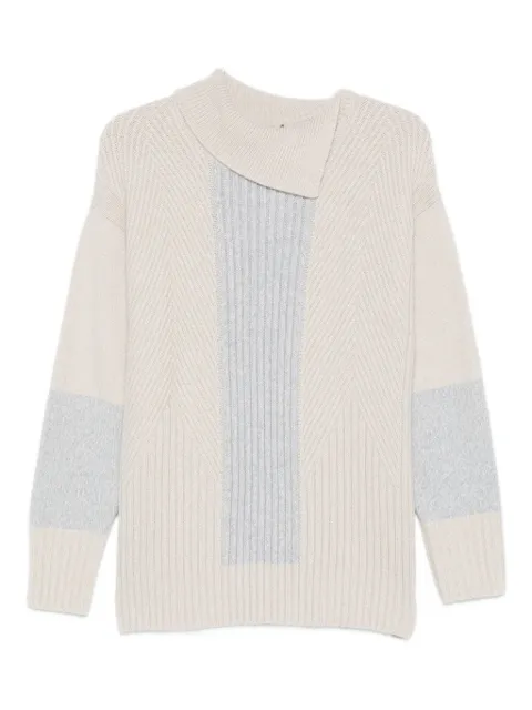 Lorena Antoniazzi chevron-pattern sweater Neutrals C25153DM44A3002