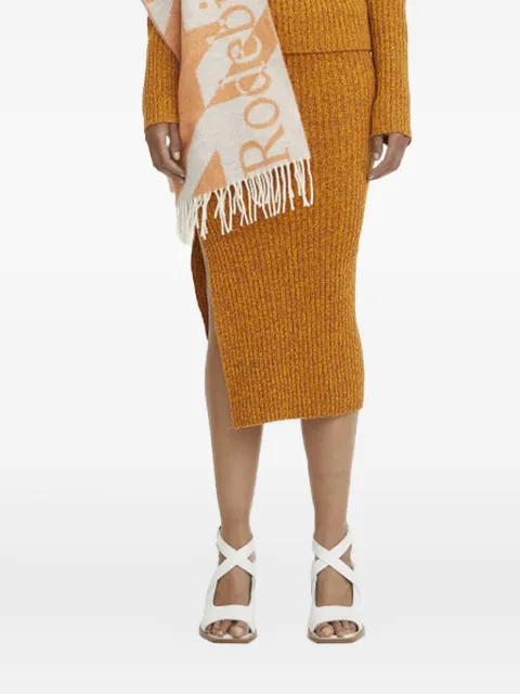 Rodebjer Lenata ribbed midi skirt Orange RODEBJLENOR