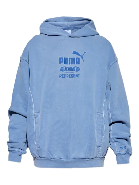 PUMA x Represent logo-embroidered hooded sweater Blue 63254278