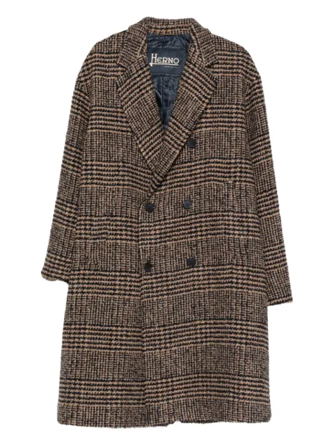 Herno double-breasted check coat Brown CA000218U33465R