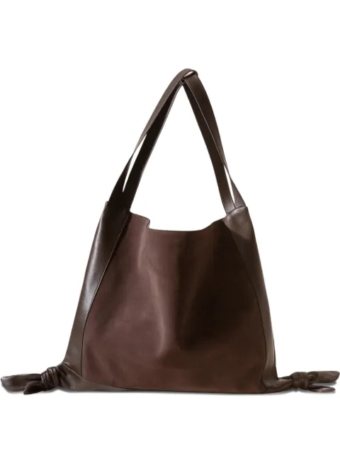 Hereu calf suede-panelled calf leather shoulder bag Brown CADSUWBA2523