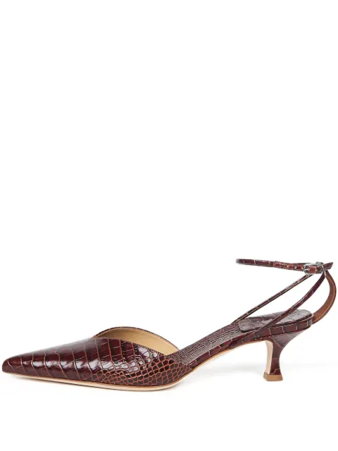 A.W.A.K.E. Mode 50mm Dina Coco ankle-strap pumps Brown SSPF25SH7BROWN