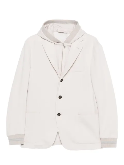 Eleventy hooded button blazer Neutrals L75GIAL04TES0L155