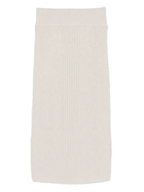 Lorena Antoniazzi ribbed midi skirt Neutrals C25153SM18A3002I25153