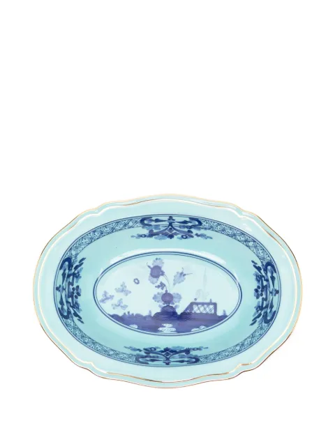 GINORI 1735 oval deep floral tray (25cm x 19cm) Blue 003RG00FVS230