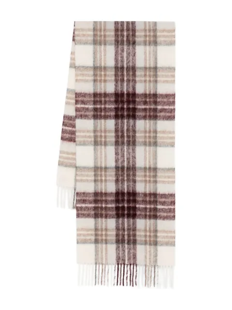 Eleventy plaid fringed scarf Neutrals L77SCIL14TES0L320