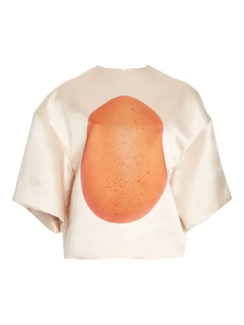 A.W.A.K.E. Mode egg-print blouse Neutrals PF25T07AC01PEACH