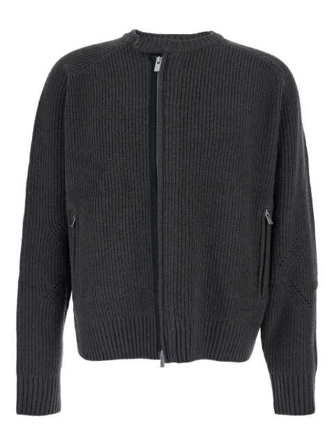 TONYWACK crew-neck zip-fastening cardigan Grey BE34KN40ANTHRACITE
