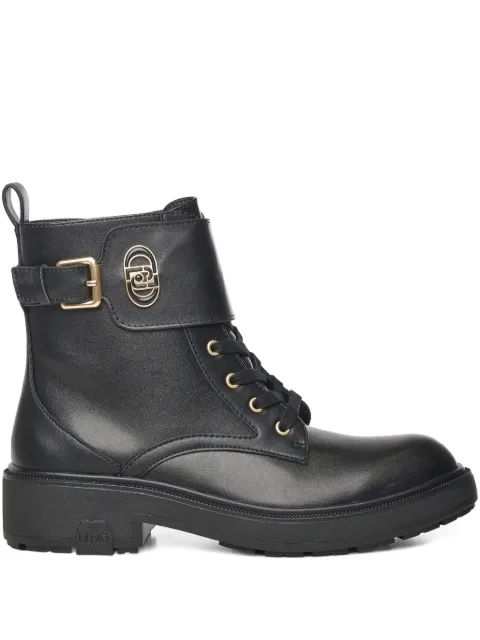 LIU JO buckle logo plaque boots Black SF5029P010222222