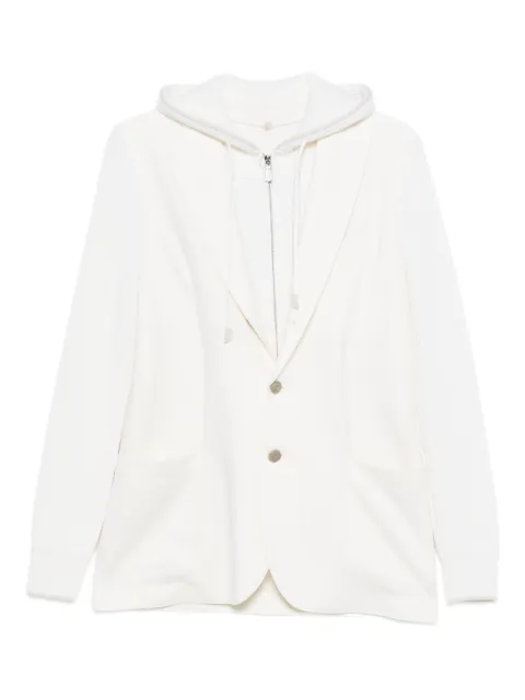 Eleventy hooded button blazer Neutrals L75GIAL08TES0L236