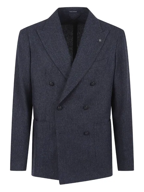 Tagliatore herringbone double-breasted jacket Blue 1SMC20K610017