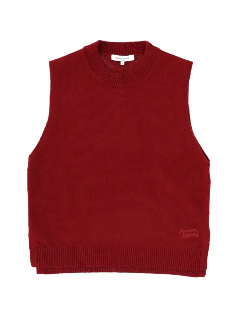 Maison Kitsuné crew-neck knitted vest Red PW00608KT1171