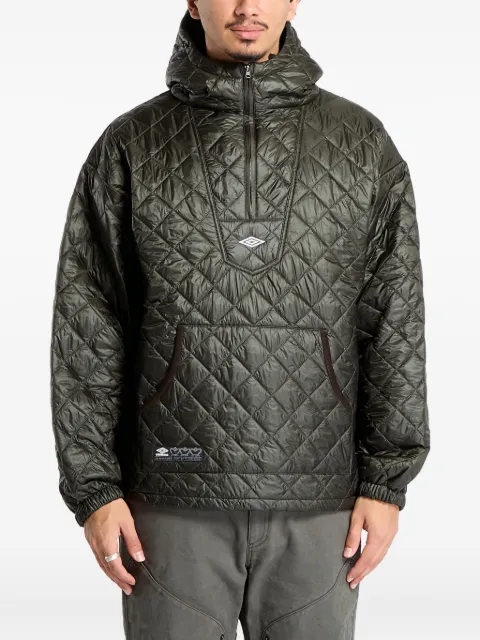 UMBRO Masked diamond-quilting hooded jacket Green UBMW0334FA209GRN0010