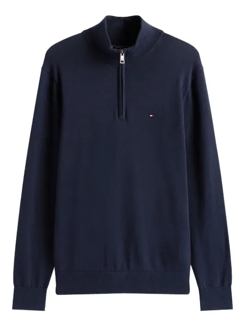 Tommy Hilfiger mock neck cotton sweater Blue MW0MW37331DW5