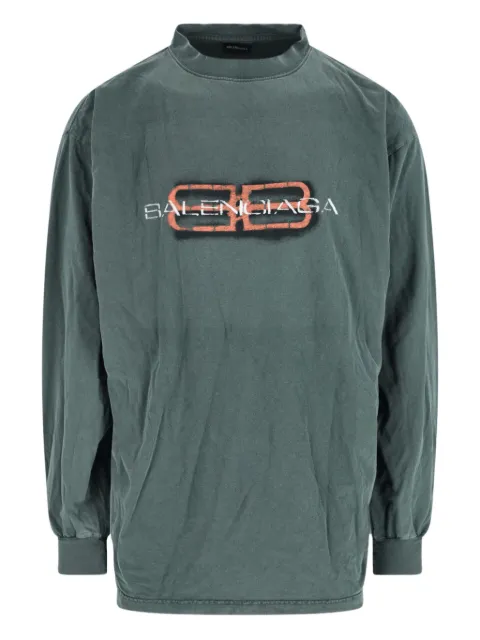 Balenciaga BB Icon stencil T-shirt Green 850404TTVD6